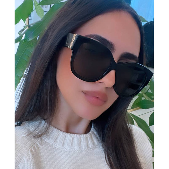 NEW SAINT LAURENT SLM95/F Black Gold Sunglasses - Picture 1 of 10